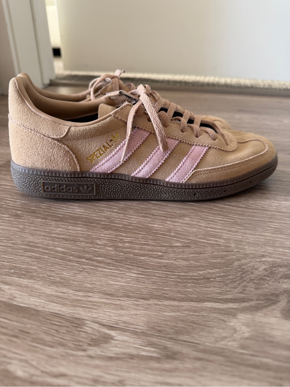 adidas Spezial Sneakers in Tan and Pink